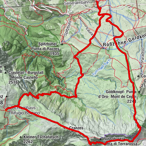 Seiser Alm - Schlernhaus - Tierser Alpl - Rosszahnscharte