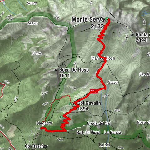 Monte Serva - Via Normale per Pian dei Fióc 1/2