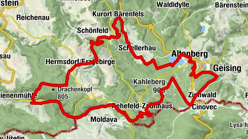 Blockline Loop 1: Holzhau » Altenberg » Hermsdorf » Holzhau