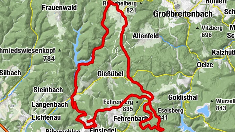 Radtour - Neustadt am Rennsteig/ Talsperre Schönbrunn/ Simmersberg/ Werraquelle - Thüringer Wald