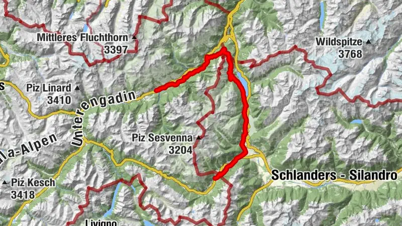 Schmuggler Bike-Tour, Etappe 3: Val Müstair - Reschenpass - Scuol