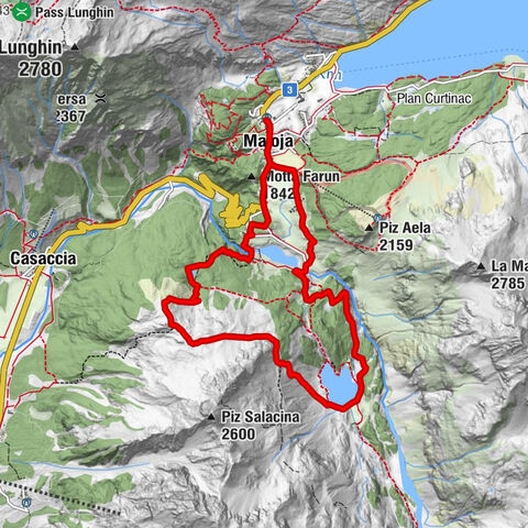 Maloja - Motta Salacina - Lägh da Cavloc - Maloja