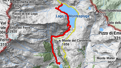 Montespluga - Lago di Montespluga - Cardinello Schlucht - Isola