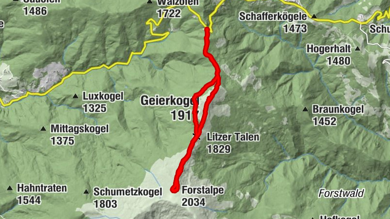 Vom Klippitztörl auf die Forstalm mit Geierkogel und Steinerner Hochzeit.