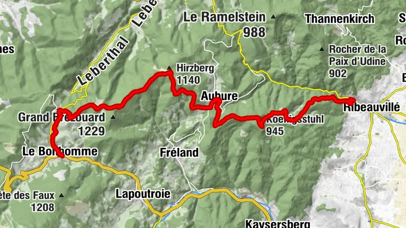 Überquerung des Vogesenmassivs - Etappe 13 - Ribeauvillé - Le Bonhomme
