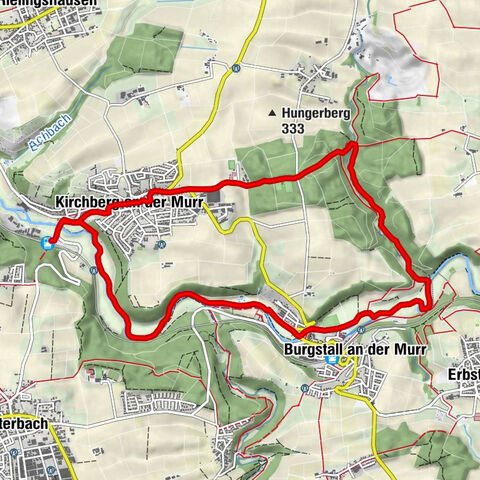 Kirchberg Wanderlandschaften an Murr und Wüstenbach