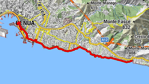 Strecke 12: Nervi - Genua Porto Antico