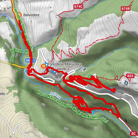 Subiaco - Monasteri Benedettini - Cascata di S.Benedetto e Aniene