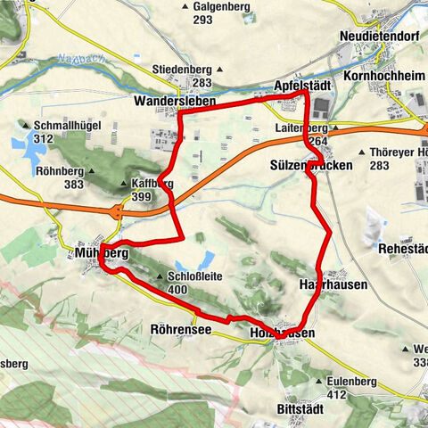 Grafen-Radweg Drei Gleichen – Rundweg – Mühlberg