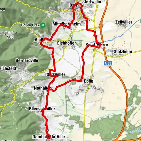 Fahrradstrecke "Grands Crus"