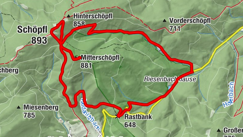 SCHÖPFL über Riesenbachklause Leopold Figl Observatorium und Schöpflklause 15.12.2017