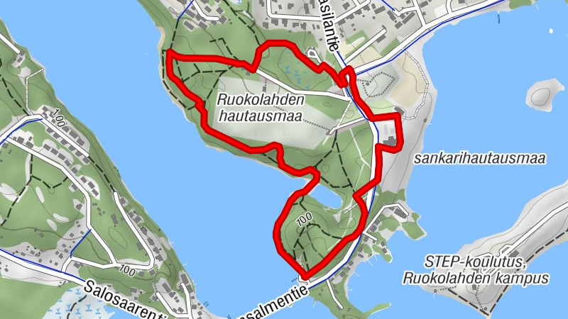 Eukkojen-Weg am Kirchenhügel von Ruokolahti