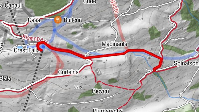 Schlitteln Crest Falla - Verbindung Waltensburg