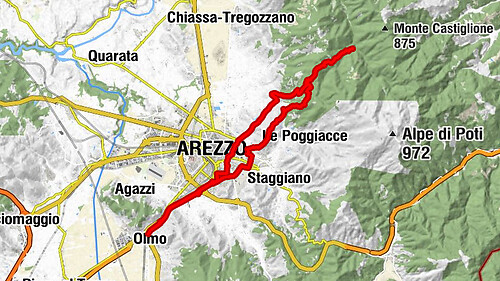 Arezzo:  CAI 531, CAI 102, Pietramala, San Polo