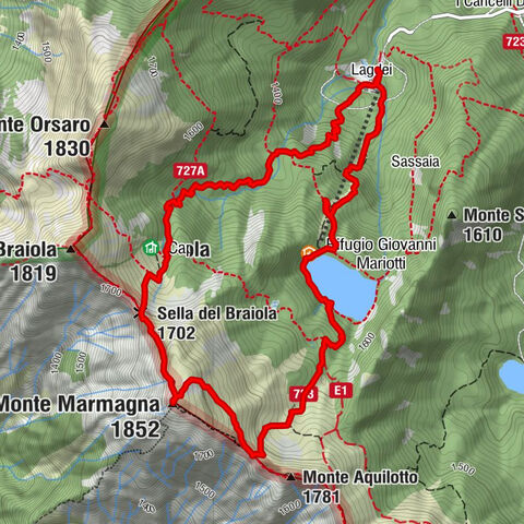 Lagdei - Lagdei über Montemarmagna, 3 Gipfel, 1 See