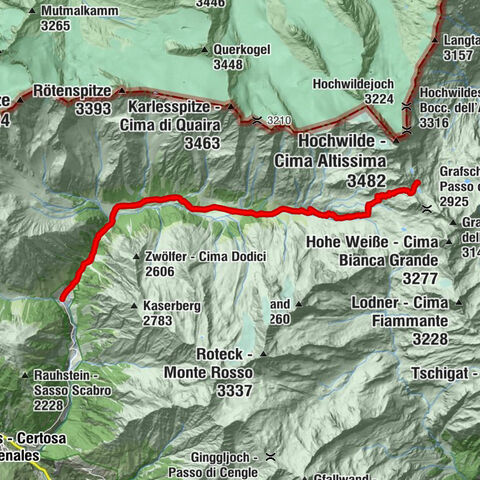 Pfossental - vom Vorderkaser auf die Stettinerhütte