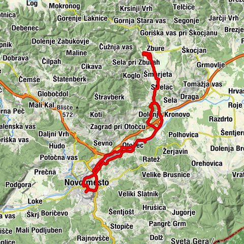 Von Novo Mesto zur warmen Quelle Klevevž