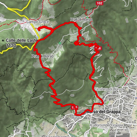 Von Borso del Grappa auf den Campo Croco