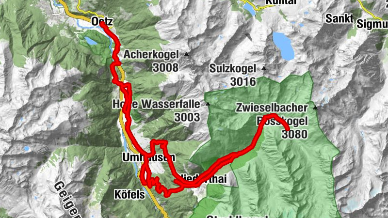 MTB Oetz - Umhausen - Schweinfurter Hütte - Stuibenfall