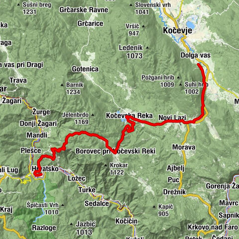 Kočevje Radweg; TAG 1