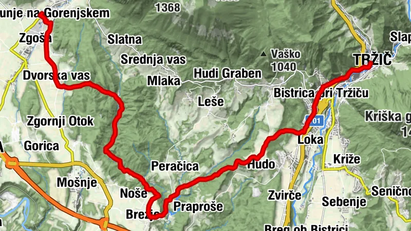 Karawankenweg - ETAPPE 4: Tržič - Begunje na Gorenjskem