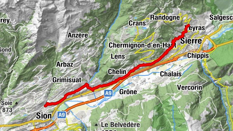 Weinweg: Sion – Venthône (Etappe 3)