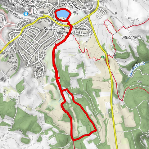 Nordic Walking Tour 1 und Stadtweiher.