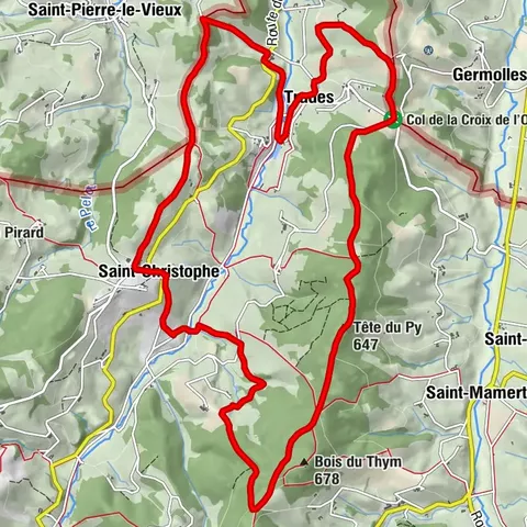 Mountainbike-Runde M5 von Trades nach St Christophe
