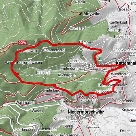 Wanderroute - vom Sommerberg zur Burg Wineck