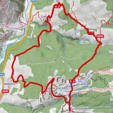 CESANA T.SE Rundweg San Sicario Alto - Autagne - Colombiere - Solomiac - Mollieres