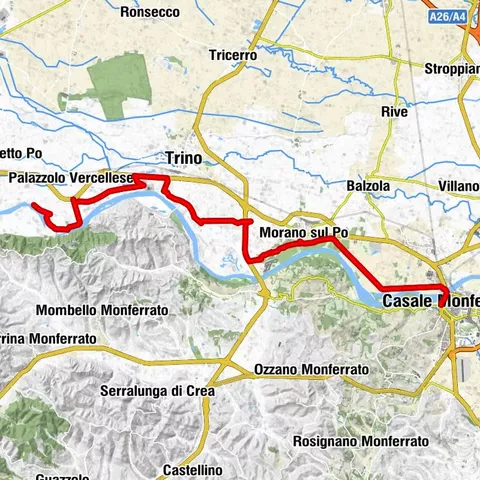 Po-Radweg von Crescentino nach Valencia