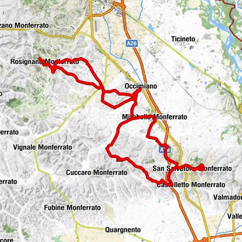 Mit dem Fahrrad in den Hügeln von Monferrato Casalese