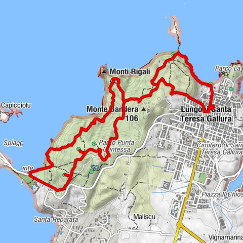 Lungòni/Santa Teresa Gallura - Monte Bandera - Lungoni/Santa Teresa Gallura - Lu Patru