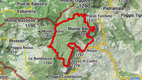 Covigliaio - Monte Beni - Sasso di Castro - Monte Rosso