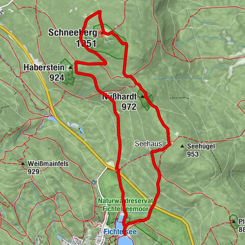 Jean-Paul-Brunnen - Schneeberg - Nußhardt - Tröstau