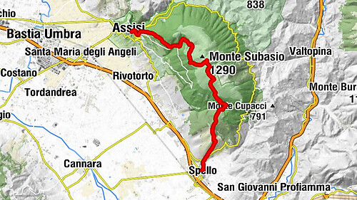 Assisi - Sassopiano - Monte Civitelle - Spello