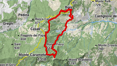 Bore - Monte Costaccia - Ronco Frera - Monte Carameto