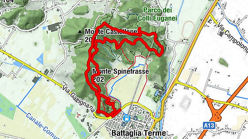 Battaglia Terme - Monte Spinefrasse - Monte Ceva - Montegrotto Terme