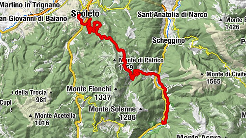 Spoleto - Monte Luco - Forcella di Castelmonte - Ferentillo