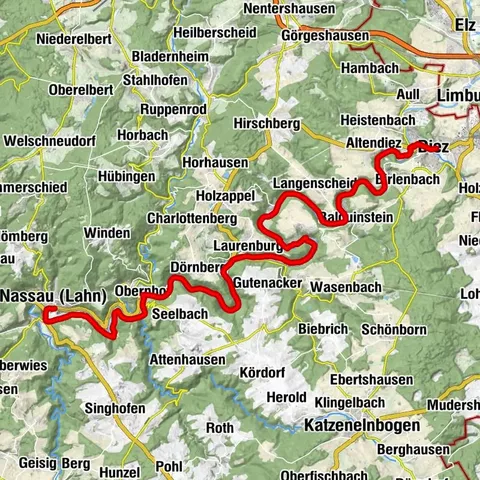 Lahnradweg 7. Etappe flussaufwärts Nassau - Diez/Limburg