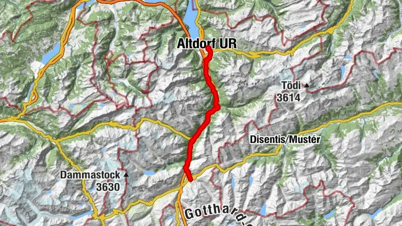Route «1291» Etappe 2: Altdorf – Andermatt