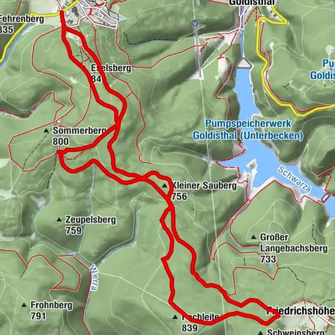 Rundwanderweg -  TOP 2 - Masserberg - "Kulturerlebnis" - Friedrichshöhe - Thüringer Wald