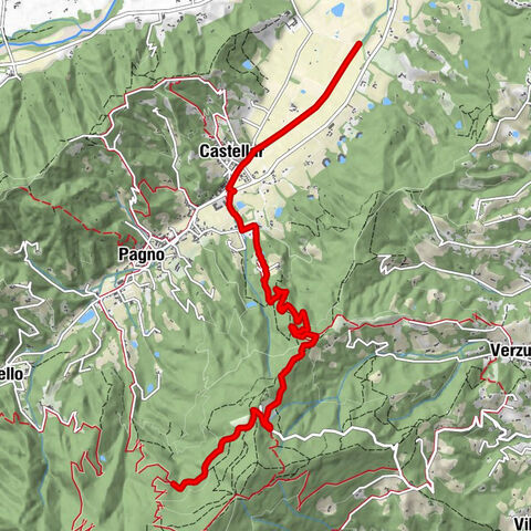 Trekking im Valle Bronda | Variante 3A Kreuzung auf 830 m – Castellar