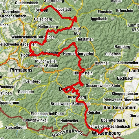 Pfälzer Waldpfad Gesamtroute