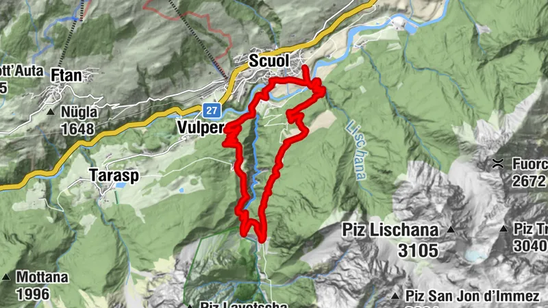 San Jon – Avrona – (Lai Nair) – Gurlaina (Scuol)