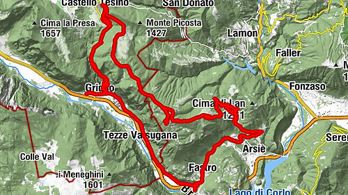 2023-07-29  Forte Cima Campo da Grigno Castel Tesino. Ritorno dal Col Perer Mellame Primolano 