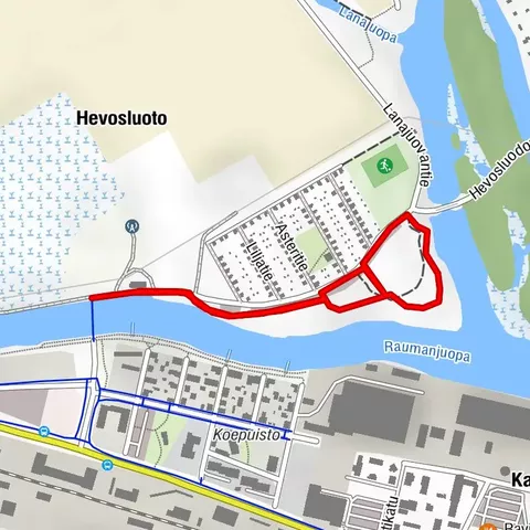 Ruokapuiston reitti (Weg des Essensgartens)