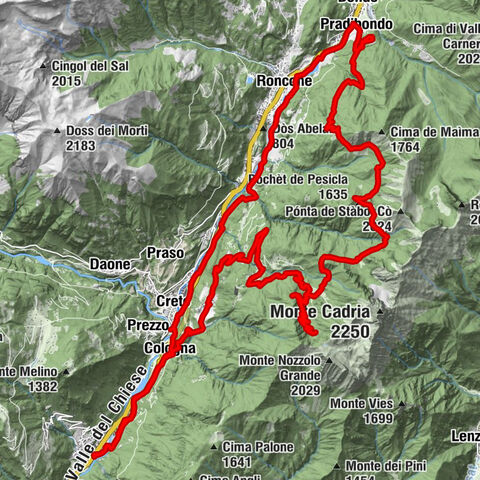 2023-09-12 Malga Pura da Cimego Cologna Por Malga Ringia, ritorno da Bondo Lardaro Pieve di Bono Cimego 
