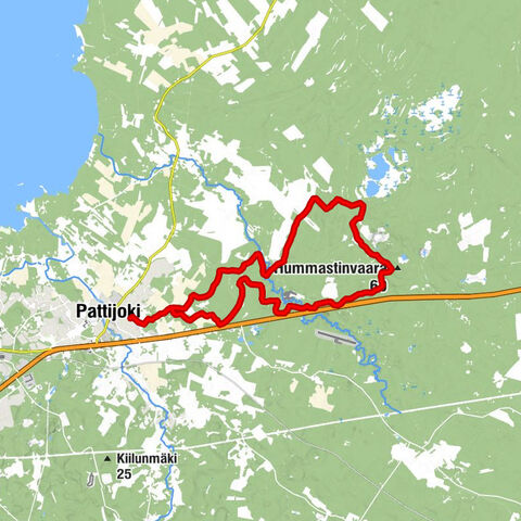 Hummastinvaara Mountainbike-Strecken 25 km, Raahe