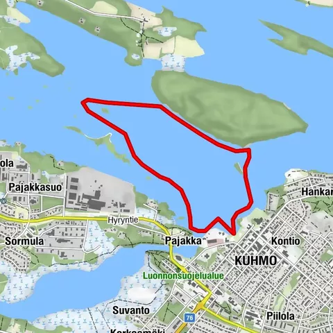 Leskensaaren-Runde Paddelstrecke 5 km, Kuhmo